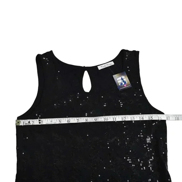 NWT Thirty Three Black Sequins Mini Dress Sleeveless Bodycon Size Large - Picture 8 of 10